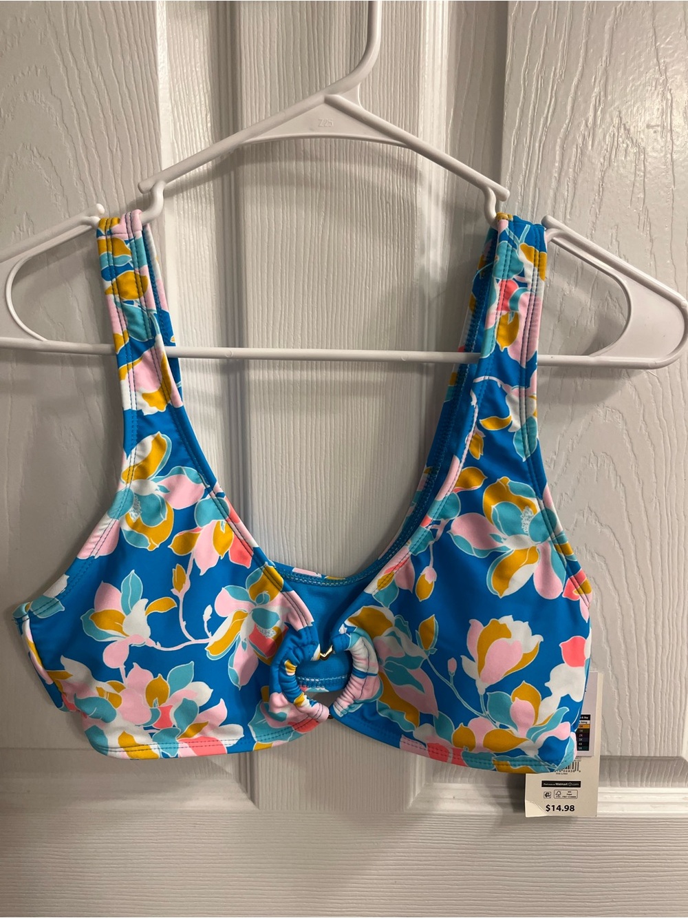 Blue Floral Ring-Front Bikini (bottoms included)
